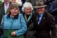 Susannah Ricci, Jackie Mullins and Willie Mullins celebrate winning with Gaelic Warrior  12/3/2024