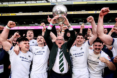 Greg Barrett celebrates with the Cork Con team with the Division 1A trophy 28/4/2024