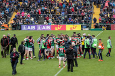 Mayo players celebrate after the final whistle 17/6/2018