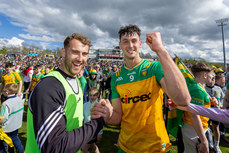Stephen McMenamin and Michael Langan celebrate after the game 28/4/2024