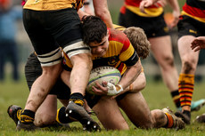 Finn Bamber is tackled by Martin Staunton 9/3/2024