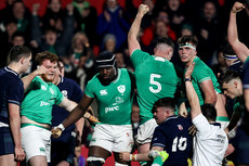 Ben Howard, Sean Edogbo and Evan O’Connell celebrate after Danny Sheahan scored their team’s third try 15/3/2024