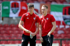 Eoin Toal and Ronan Curtis before the match 4/6/2018