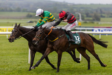 Sam Ewing on Pinkerton holds off Aidan Kelly on Saint Roi to win The Frontline Security Handicap Steeplechase 2/5/2024