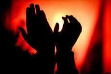 A silhouette of a Galway fans hands 15/3/2024