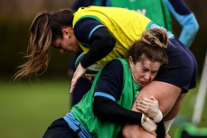 Leah Tarpey is tackled by Lauren Delany 14/3/2024