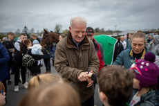 Willie Mullins meets schoolchildren as he parades some of his 9 winning horses from the Cheltenham Festival 19/3/2024