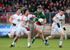 Aidan O'Shea gets away from Sean Cavanagh, Mattie Donnelly and Conor Clarke  9/2/2014
