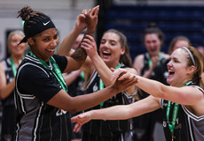 Khiarica Rasheed is congratulated by teammates after winning the MVP Award 9/3/2024