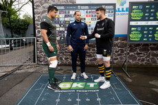 Dave Heffernan with Federico Vedovelli and Steff Hughes during the coin toss /04/2024