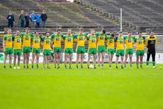 The Donegal team stand for the national anthem 2/4/2017