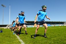 The Dublin team warm up before the game 14/5/2016