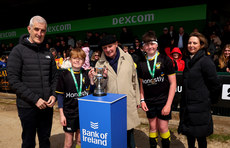 Joe Gorham with Michael Lynn and Louise Lynn present Harry Hanrahan and Nato Zondagh with the trophy 28/4/2024
