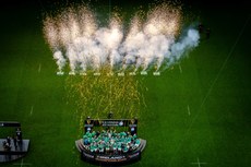 Ireland celebrate winning the 2024 Guinness Six Nations Championship 16/3/2024