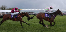 Ruby Walsh on Vroom Vroom Mag lands in front of Identity Thief ridden by Bryan Cooper to win the race 29/4/2016