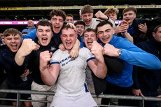 Eoin Quilter celebrates with the fans after the game 28/4/2024