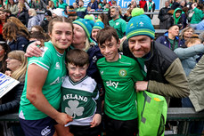 Katie Corrigan celebrates after the game with her family 27/4/2024