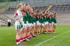 A view of the Mayo ladies football team before the game 14/7/2018