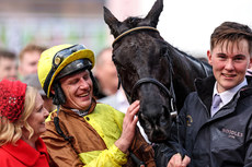 Paul Townend celebrates winning with Galopin Des Champs 15/3/2024