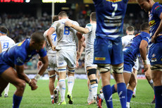 Leinster players celebrate the try of Max Deegan 27/4/2024