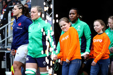 Edel McMahon leads her team out into tade Marie-Marvingt 23/3/2024