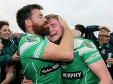 Frank Hanniffy and Adam Tyrrell celebrate at the final whistle 26/10/2014