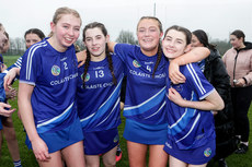 Rebecca Hannigan, Emily McGrath, Laoise Ahern and Ally McGrath celebrate after the game 13/3/2024