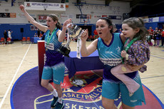 Dearbhla Breen and Fiona Lynch celebrate with the trophy 20/4/2024
