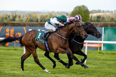 Shane Foley on Givemethebeatboys holds off Ronan Whelan on Betsen to win The Space Traveller Irish EBF Committed Stakes 27/4/2024