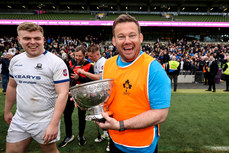 Denis Fogarty celebrates with the Division 1A trophy 28/4/2024