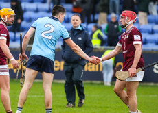 Peter Clarke shakes hands with James Madden after the game 16/3/2024