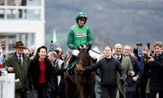 Patrick Mullins on Jasmin De Vaux comes enters the parade ring after winning 13/3/2024