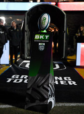 BKT branding on a match ball and plinth before the game 23/3/2024