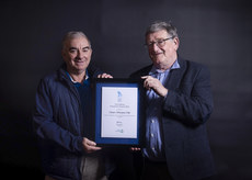 Mick Gillick and Christy Hanlon accepting the Irish Sailing President’s Award 25/3/2023