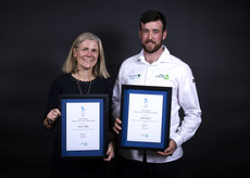Laura Dillon and Finn Lynch accepting the Irish Sailing Sailor of the Year Award 25/3/2023
