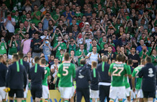 Republic of Ireland players applaud the supporters 31/5/2016
