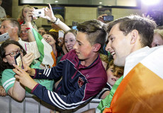 Paul O'Donovan poses for a selfie with a fan 28/8/2016