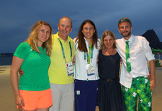 Annalise Murphy with her sister Claudine, Dad Con, Mother Cathy and brother Finn after her medal ceremony 16/8/2016