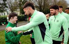 Matt Doherty meets players from the Ireland Down Syndrome futsal team 19/3/2024