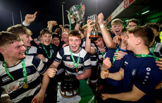 Sligo celebrate with the trophy 13/3/2024