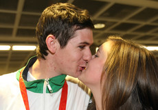 Irish Paralympic Team Homecoming 19/9/2008. <b>Michael McKillop</b> who won Gold in - INPHO_00299791