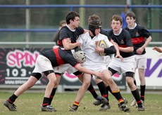 Cormac O'Donoghue is swallowed up by the High School defence 23/3/2010 