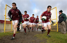 Niall Coleman and Declan Meehan lead out the team out the Galway team17/1/2010