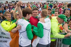 Gary and Paul O'Donovan celebrate winning a silver medal with friends and family 12/8/2016