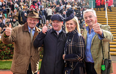 Eddie O’Leary, Trainer Gordon Elliott, Anita O’Leary and Michael O’Leary after winning with Stellar Story 15/3/2024