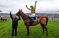 Paul Townend celebrates winning onboard State Man with Rachael Robbins 12/3/2024