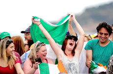 Ireland fans celebrate Annalise Murphy winning her silver medal 16/8/2016