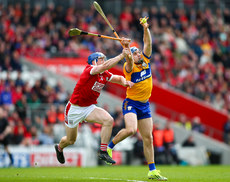 Shane O’Donnell catches the ball ahead of Sean O’Donoghue 28/4/2024