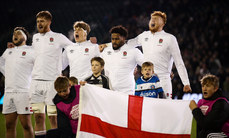 The England team sing the national anthem 10/3/2023