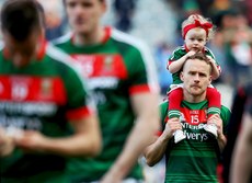 Andy Moran with his daughter Charlotte at the end of the game 17/9/2017